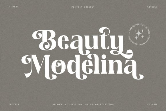 Beauty Modelina: A Stylish Serif Display Font for Small Business Branding