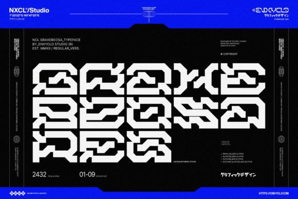 Graxebeosa: A Cyberpunk Display Font for Bold Digital Identity